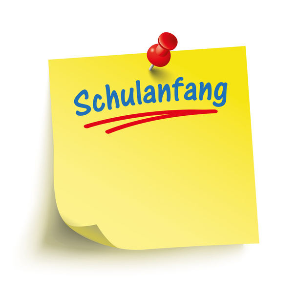 Palo amarillo Pin rojo Schulanfang
 - Vector, imagen