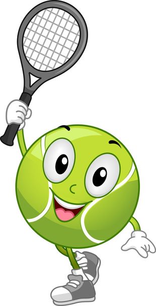mascote de bola de tênis
 - Foto, Imagem