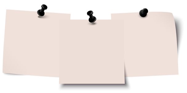 Lepící papíry s pin jehly - Vektor, obrázek