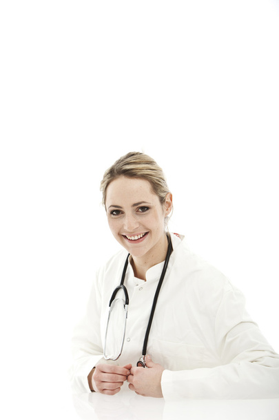Female doctor on white background - Photo, Image