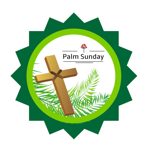 Palm Pazar amblemi beyaz, vektör illüstrasyon izole - Vektör, Görsel