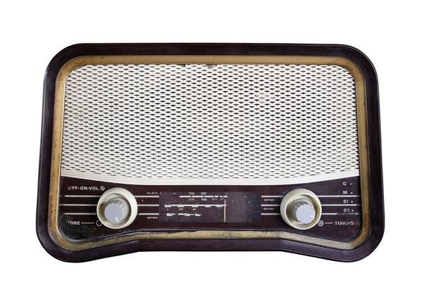 Old radio, isolated on white background - Foto, Imagem