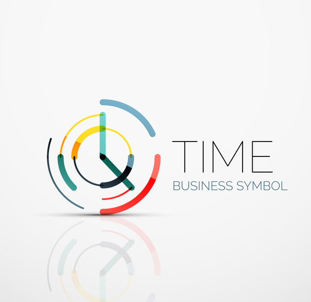 ベクトルの抽象的なロゴのアイデア、コンセプトまたは時計のビジネス アイコンの時間します。創造的なロゴタイプ デザイン テンプレート - ベクター画像