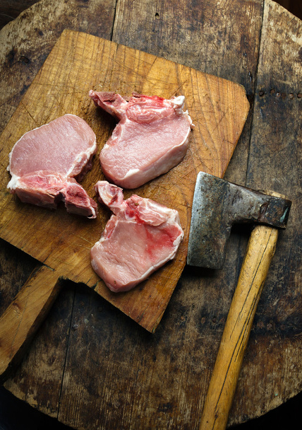 Three freshly raw pork chop - Fotografie, Obrázek