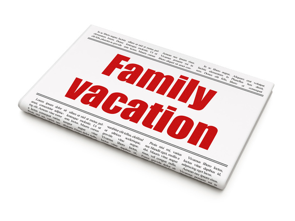 Vacation concept: newspaper headline Family Vacation - Foto, Imagen