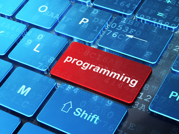 Software concept: Programming on computer keyboard background - Φωτογραφία, εικόνα