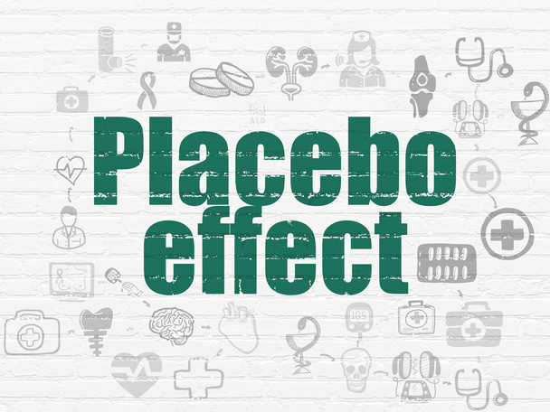 Healthcare concept: Placebo Effect on wall background - Photo, image