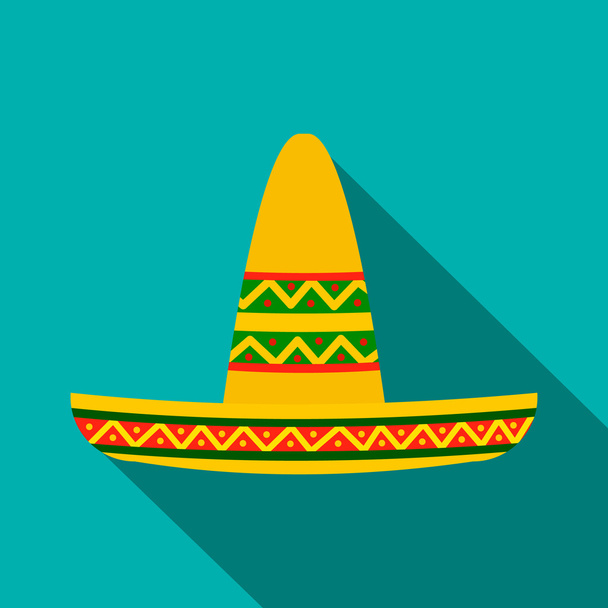 Sombrero icon, flat style - Вектор, зображення