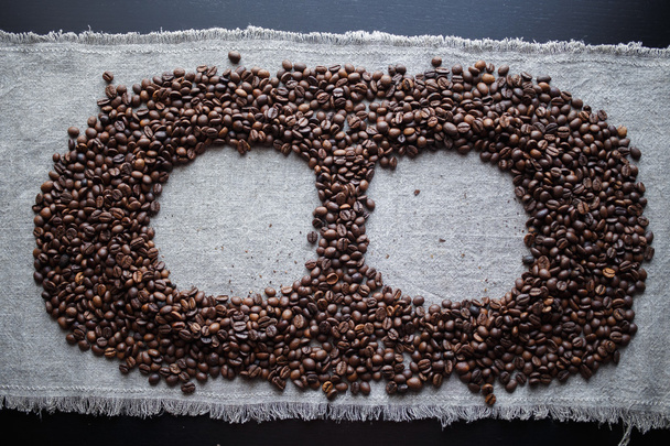 coffee background element bean grey brown - Foto, Imagen
