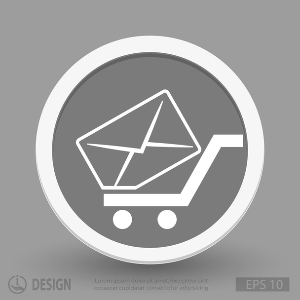 Mail in shopping cart icon - Vektor, Bild