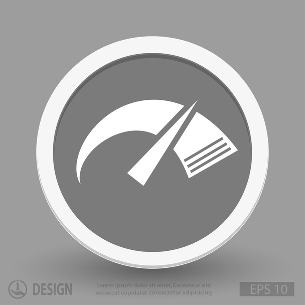 Speedometer flat design icon - Vector, imagen