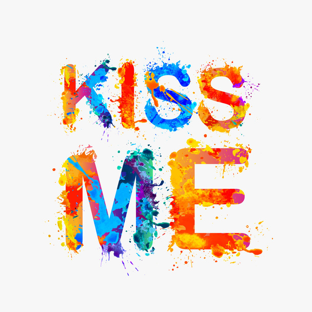 Küss mich! Regenbogenfarbe - Vektor, Bild