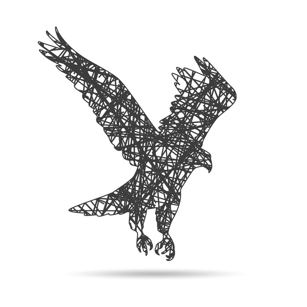 resumo ilustração corvo preto com as asas
 - Vetor, Imagem