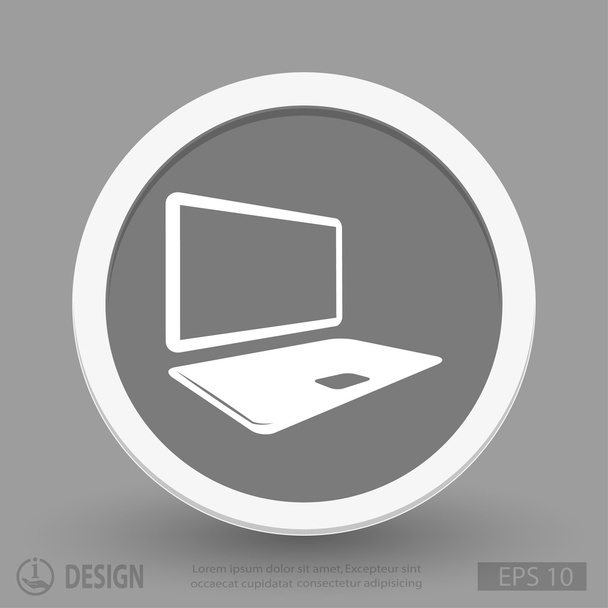Computer flat design icon - Vector, Imagen