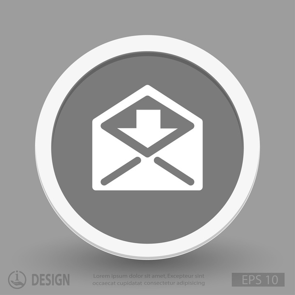Mail flat design icon - Vektor, Bild