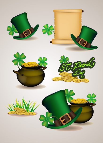 Reihe von St. Patrick 's Day-Symbolen. Vektorillustration - Vektor, Bild