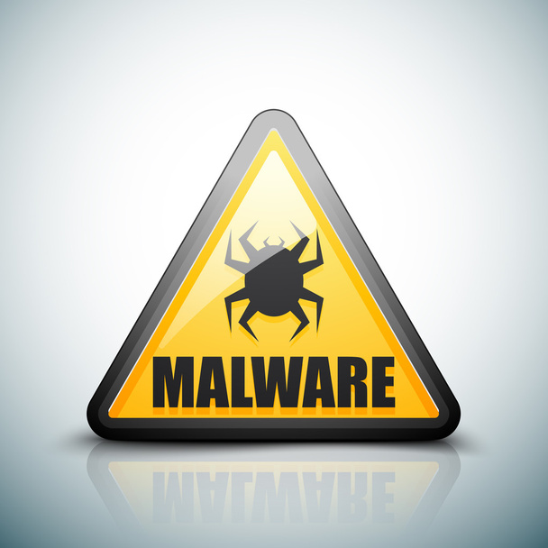 Icono de peligro de atención de malware
 - Vector, Imagen