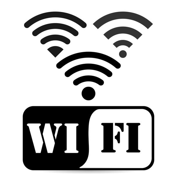 Kommunikationssymbole Wi-Fi auf weißem Hintergrund - Vektor, Bild