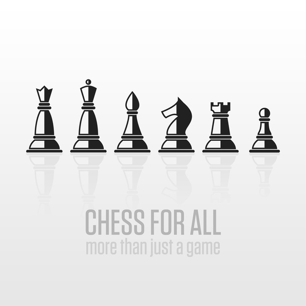 Šachové figurky na šedém pozadí. - Vektor, obrázek