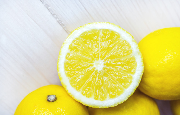 Juicy lemons on a white background. - Photo, Image