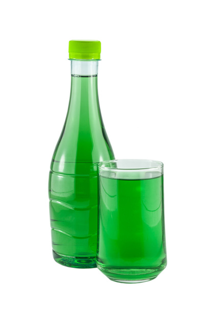 water bottles and glass chlorophyll - Photo, Image