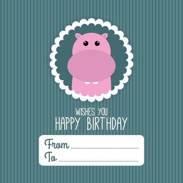 Happy birthday card - Διάνυσμα, εικόνα