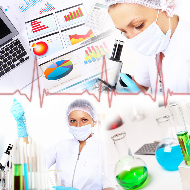 Medicina ciência e colagem de negócios
 - Foto, Imagem