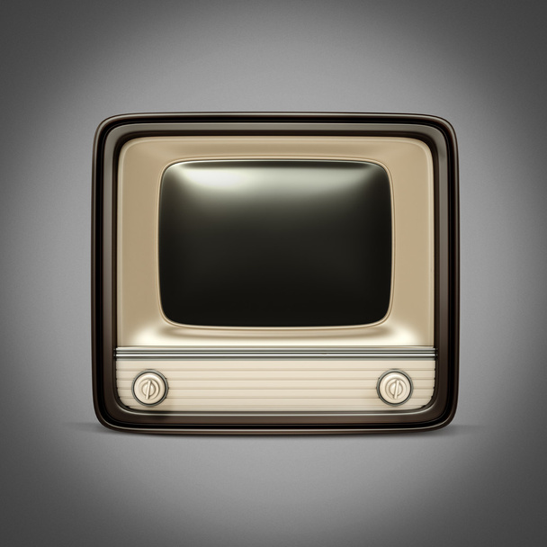 Retro TV / radio on a gray background - Фото, изображение