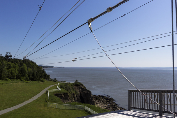 Line zip w amoku Cape w Kanada - Zdjęcie, obraz