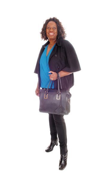 African American woman with handbag. - Foto, immagini
