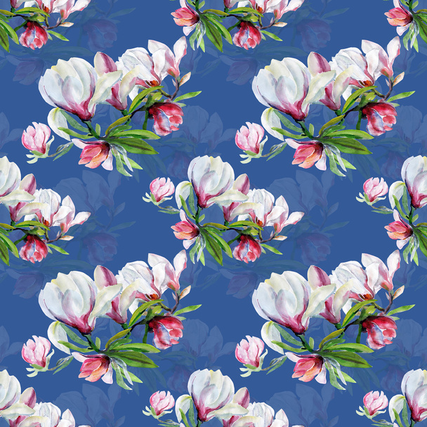 Patrón sin costuras de flores magnolia - Foto, imagen