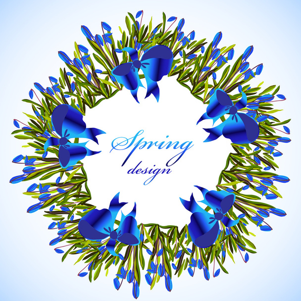 Bluebell flowers wreath. - Vector, Image