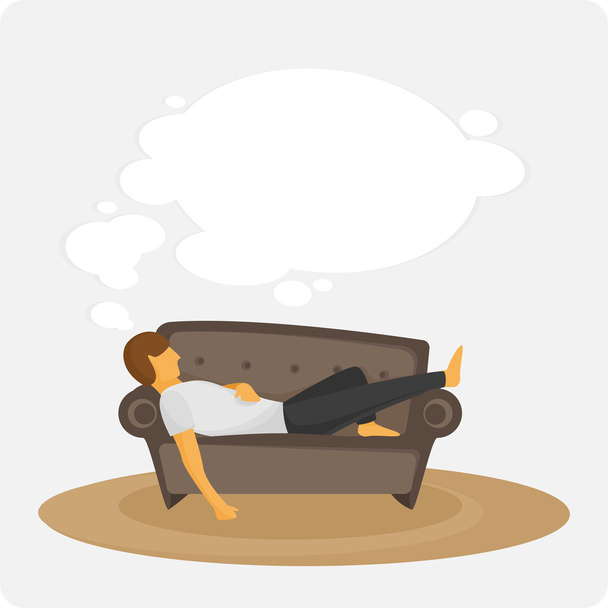 Lazy on the couch. - Vector, Image
