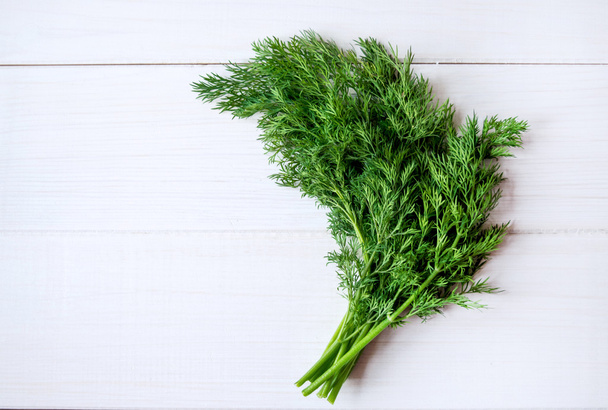 Dill and fennel on a white background. - Фото, зображення