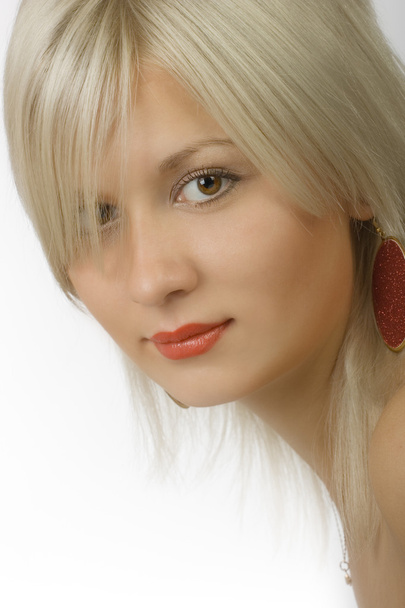 Portrait of the beautiful blonde close-up - Foto, Imagen