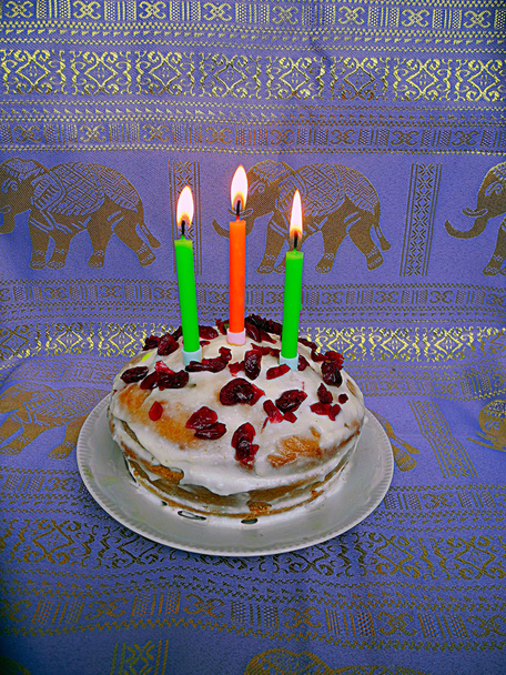 Cake with candles. - Photo, Image