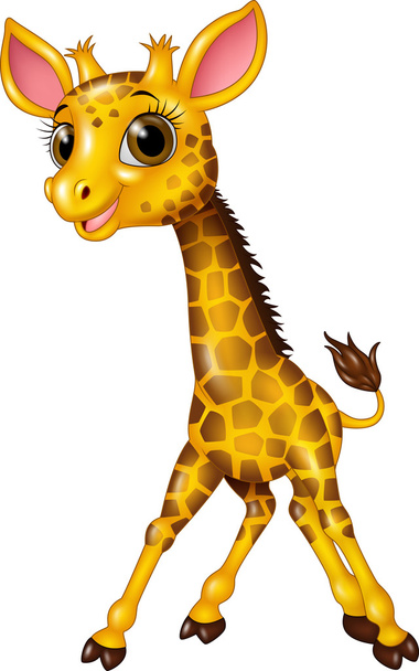 Cartoon baby giraffe isolated on white background - Vektor, obrázek