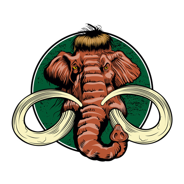 mammoth head,mammoth cartoon,mammoth illustration  - Διάνυσμα, εικόνα