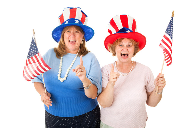 Stock Photo of Enthusiastic American Voters - Фото, изображение