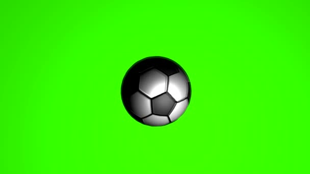 Green screen 3D football ball transition. - Materiał filmowy, wideo