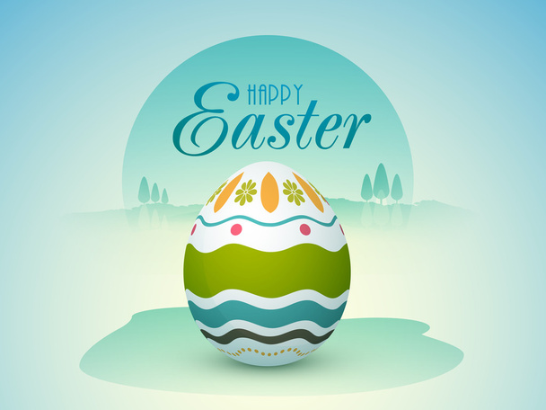Floral Egg for Happy Easter celebration. - Фото, зображення