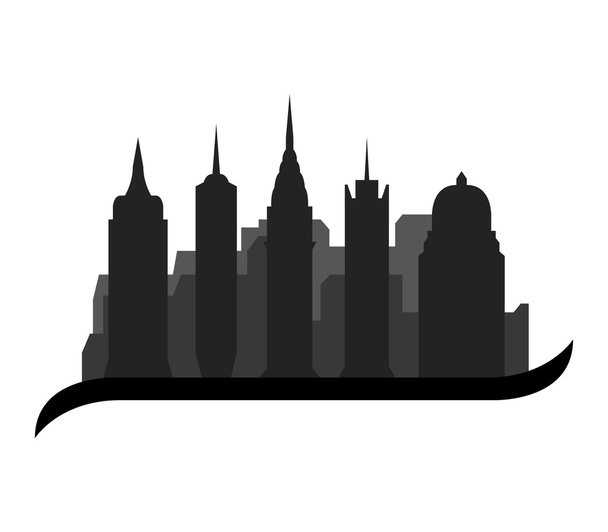 New York-i skyline illusztrált fehér alapon - Fotó, kép