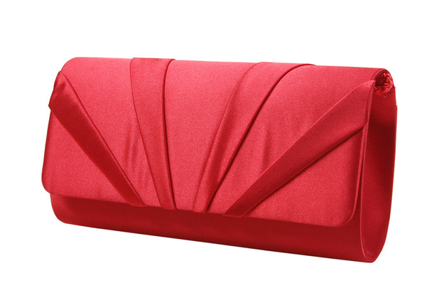 Pochette femme rouge sur fond blanc. sac embrayage de luxe
. - Photo, image