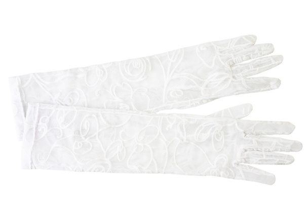 Jemné bílé rukavice izolovaných na bílém pozadí. - Fotografie, Obrázek