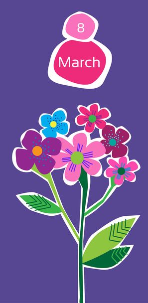 March 8 International Women Day Greeting Card - Vector, afbeelding