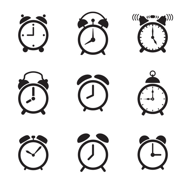 Alarm clock icons - Wektor, obraz