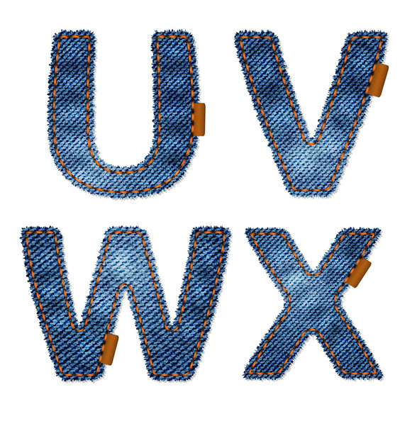 Jeans alphabet - Vector, Image