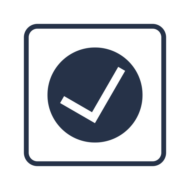 Accepter icône, sur fond blanc, bordure rectangulaire arrondie, bleu
 - Vecteur, image