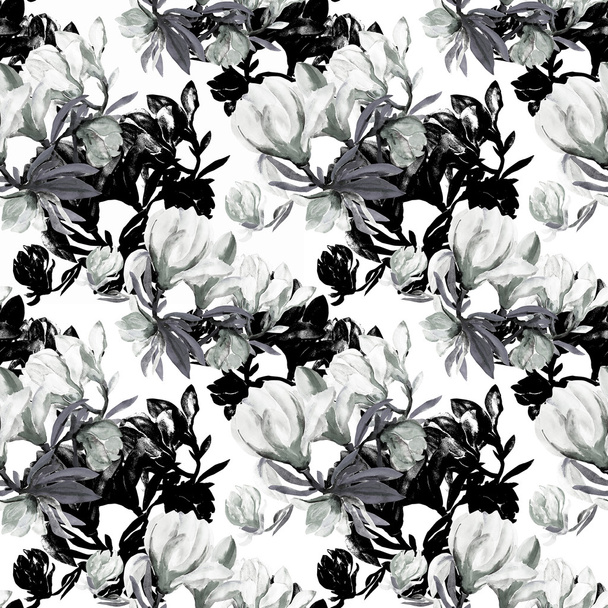 Безшовний візерунок з квітів магнолія
 - Фото, зображення