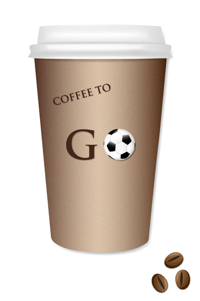 Koffie takeout - voetbal - Foto, afbeelding